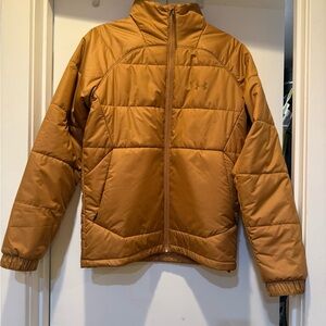 Under Armour Men's Puffer Storm Jacket in Orange/gold Small